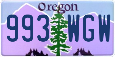 OR license plate 993WGW