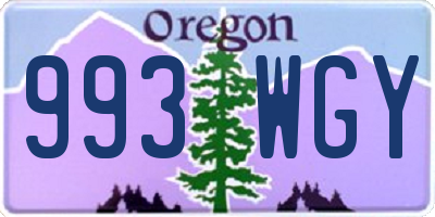 OR license plate 993WGY