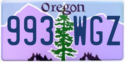 OR license plate 993WGZ