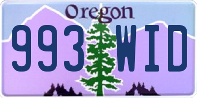 OR license plate 993WID