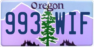 OR license plate 993WIF