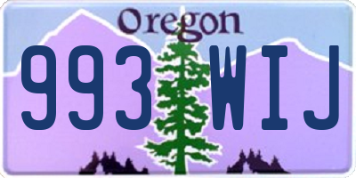 OR license plate 993WIJ