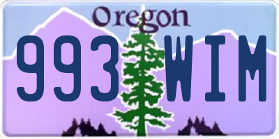 OR license plate 993WIM