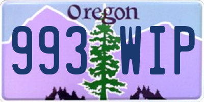 OR license plate 993WIP