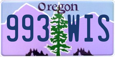 OR license plate 993WIS