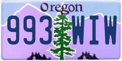 OR license plate 993WIW
