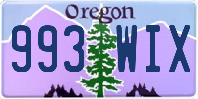 OR license plate 993WIX