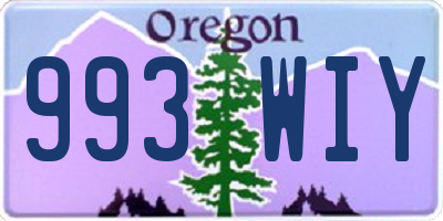 OR license plate 993WIY