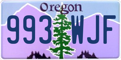 OR license plate 993WJF