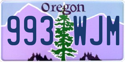 OR license plate 993WJM