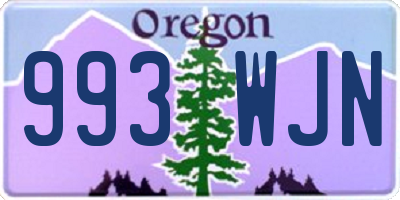 OR license plate 993WJN