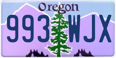 OR license plate 993WJX
