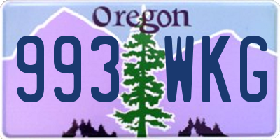 OR license plate 993WKG