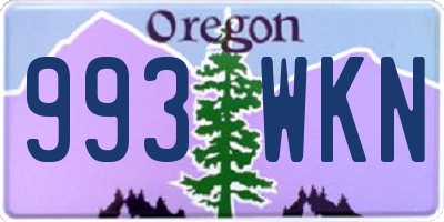 OR license plate 993WKN