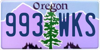 OR license plate 993WKS