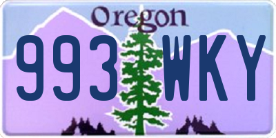 OR license plate 993WKY