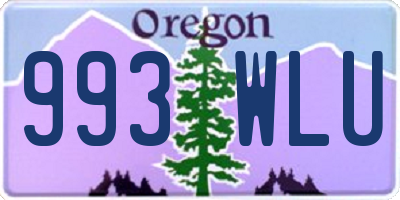 OR license plate 993WLU
