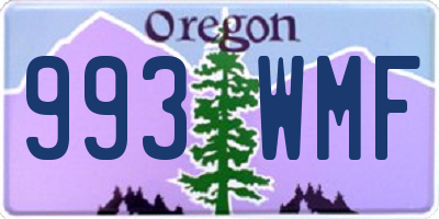 OR license plate 993WMF