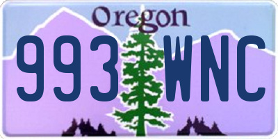 OR license plate 993WNC