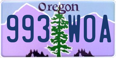 OR license plate 993WOA