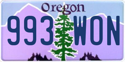 OR license plate 993WON