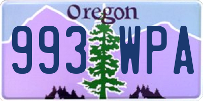 OR license plate 993WPA