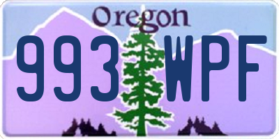 OR license plate 993WPF