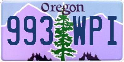 OR license plate 993WPI