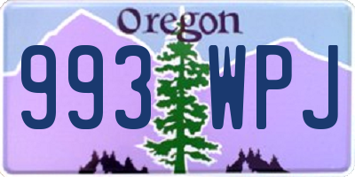OR license plate 993WPJ