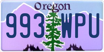 OR license plate 993WPU
