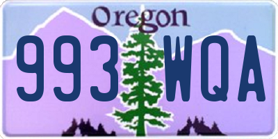 OR license plate 993WQA