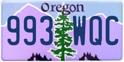 OR license plate 993WQC