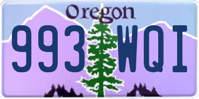 OR license plate 993WQI