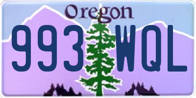 OR license plate 993WQL