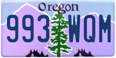 OR license plate 993WQM