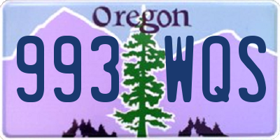 OR license plate 993WQS