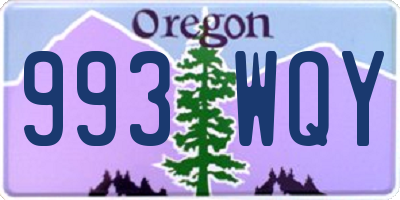 OR license plate 993WQY