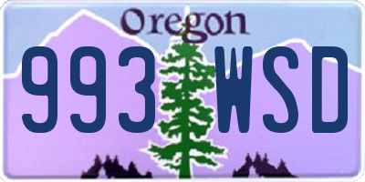 OR license plate 993WSD