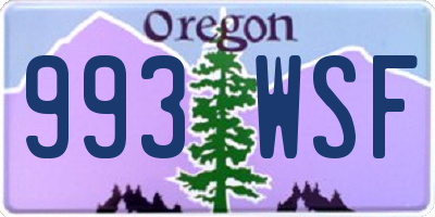OR license plate 993WSF