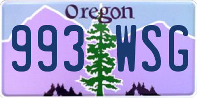 OR license plate 993WSG