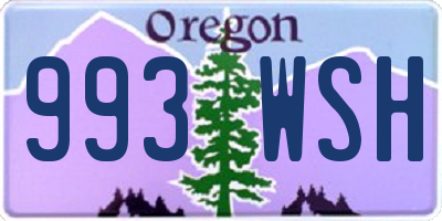 OR license plate 993WSH