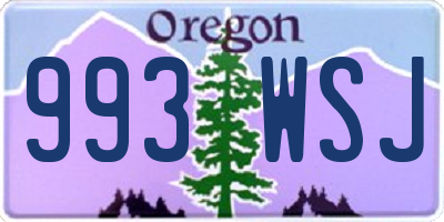 OR license plate 993WSJ