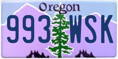 OR license plate 993WSK