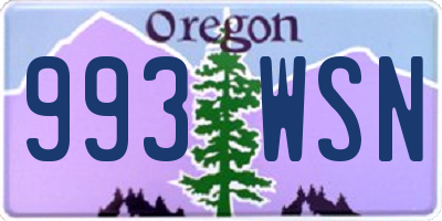 OR license plate 993WSN