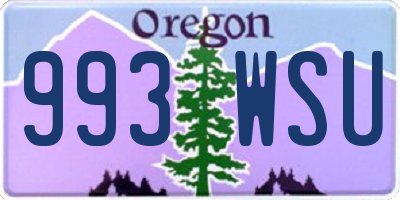 OR license plate 993WSU