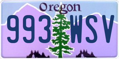 OR license plate 993WSV