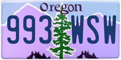 OR license plate 993WSW