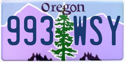 OR license plate 993WSY