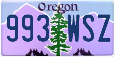 OR license plate 993WSZ