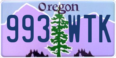 OR license plate 993WTK